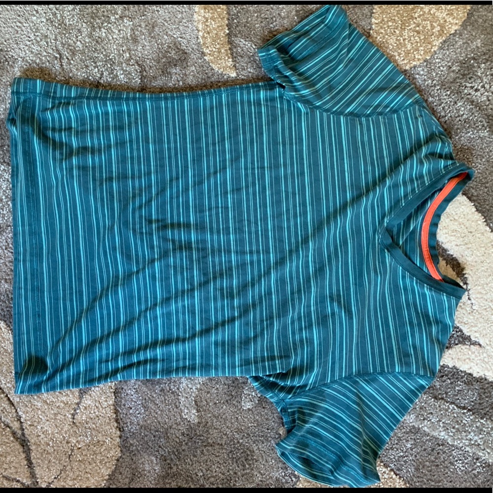 Lululemon Striped V-Neck T Shirt